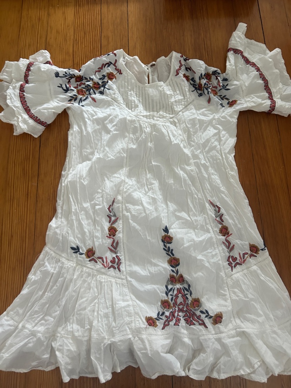 Free people White Floral Embroidered Dress